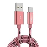 Schnelle Geschwindigkeit USB-Kabel USB C-Ladegerät Kabel Nylon geflochten schnell Ladekabel USB A bis USB C-Kabel für USB C-Ladegerät (1m) Wird Sich Nicht verheddern (Color : Pink)