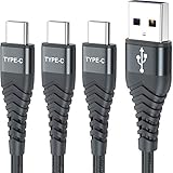 USB C Kabel Schnellladekabel 1M+2M+2M,Typ C Ladekabel für Samsung A22 5G M12 M32 Huawei P20 P30 P40 Lite Pro,Honor 9X 20,Sony Xperia L4/5 II /1 L3 XZ3/10 Plus,Oppo A74 A94 A53 A53S A72,3A Datenkab