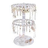 Rolin Roly Rotierend Drehbar Schmuckständer Kettenhalter Schmuck Transparent Earring Storage Rack Schmuck Organizer Regal Ohrringe Halter 2 S