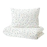 IKEA Mojlighet 904.236.94 Bettbezug und Kissenbezüge, Mosaik-Muster, für Doppelbett, Weiß