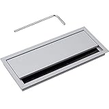 Gedotec Kabeldurchlass Schreibtisch Kabelführung eckig mit Bürstendichtung - ECO | Kabeldose 240 x 100 mm | Kabeldurchgang Aluminium silber eloxiert | 1 Stück - Alu Kabeldose für Tisch & Wand-Montag