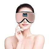 Drahtloses Bluetooth Musik Augenmaske 5.0, Einstellbares Und Waschbares 3d Bluetooth Schlafmaske Headset integrierter Lautsprecher Mikrofon (Color : Pink)