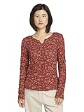 TOM TAILOR Damen Alloverprint T-Shirt, 28677 - Red Flower Design, Gr. 3XL, R