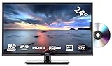 HKC 24C2NBD (24 Zoll) LED Fernseher mit DVD-Player (HD Ready, Triple Tuner (DVB-C / -T2 / -S2), CI+, HDMI, Mediaplayer via USB 2.0)