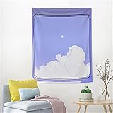 YYRAIN Nordic Polyester Druck Rosa Mond Wandteppich Schlafzimmer Wandkunst Dekoration Hängenden Stoff Schlafsaal Nachttisch Wandbehang Multifunktionale Tischdecke Tagesdecke 59x52Inch{W150xH130cm}