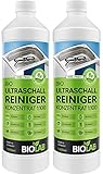 BIOLAB Bio Ultraschallreiniger Konzentrat (2 x 1000 ml) Ultraschall Reinigungsflüssigkeit für Ultraschallreinigungsgerät - zur Reinigung von Brillen, Schmuck,