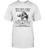 ShingoC Ltd Once Upon A Time There was A Girl Who Really Loved Sloths and Tattoos T-Shirt Gr. M, weiß