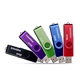 5 Stück 32GB USB Stick ENUODA Speicherstick Rotate Metall Mehrfarbig High Speed USB 2.0 Flash Drive Pack (Rot,Grün,Schwarz,Blau,Violett)
