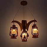 ZAKRLYB 3 Lichter Vintage Laterne Pendelleuchte Einstellbare Hängehöhe Mit Room Art Decor Leuchten Beleuchtung E14 Edison Leuchte Room Art Decor Leuchte Top Qualität for Zuhause Und H