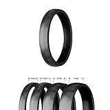 Treuheld® | Ring aus Edelstahl | Schwarz | Ringgröße 62 | Breite 2mm | Damen & Herren | Matt/Frosted | Freundschaftsring Verlobungsring Ehering