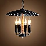 TOUF E14 Retro Industrial Home Beleuchtung Kronleuchter 4 Kronleuchter Kleidung European Style Schlafzimmer Restaurants Shop Bar Schmiedeeisen Kronleuchter Adjustable Decke Chandelier R