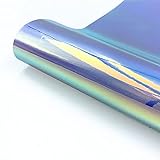 AWDX Plotterfolie Textil, Tie-Dye Farbe 30.5X50cm Vinylfolie Transferpapier zum Aufbügeln Plotter, Wärmeübertragungsfolie Plotter für DIY T-Shirt Textil Handwerk Mixed Colorful Holographic Leder 1 PC