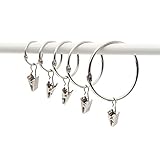 YI0877CHANG Vorhangringe 10pcs Nichtrostender Drapierung Matte Edelstahl-Metall-Vorhang Ringe mit Clips Drapierung Ringe, leicht zu öffnen und Schließen (Silber) Gardinenringe (Size : 2.9in)