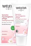 WELEDA Bio Mandel Sensitiv Feuchtigkeitspflege, Naturkosmetik sanfte und unparfümierte Gesichtscreme für sensible Mischhaut im Gesicht und am Hals für einen gesunden Teint (1 x 30 ml)