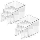 HBselect 6 Stück Acryl Display Riser, Schmuck Display Riser in 3 Verschiedene Größe 7,5-10,5 x 2,5-6,5 x 7