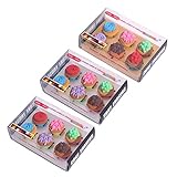 18 pcs Cupcake Radiergummi Lebensmitteln Radiergummi Mehrfarbig Radiergummi für Kinder, Schüler, Skizzieren, Malen, Kunstwerke, Hausaufgaben, Schulbedarf, Geburtstag, Party(Farben und Stile Zufällige)
