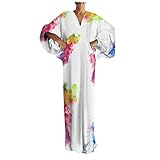 Youyu77 Frauen Plus Größe Gedruckt Check Fledermausärmel Party Abendkleid Langes Maxikleid Brautkleider Für Frauen Gäste Kleid Muster Für Frauen N