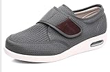 B/H Herren Diabetiker Hausschuhe Damen,Sommersport Herrenschuhe, atmungsaktive Klett-Luftkissen Schuhe-grau_43,Schuhe mit Klettverschluss, W