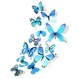 LPxdywlk 12Pcs 3D Simulation Schmetterling Hintergrund Aufkleber DIY Wohnzimmer Wandaufkleber B
