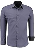 J'S FASHION Herren-Hemd - Vergleichssieger 2019* - Slim-Fit - Langarm-Hemd - Bügelleicht - EU Größen: S bis 6XL - Anthrazit L