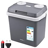 TZS First Austria - 32 Liter Kühlbox, WÄRMT und KÜHLT, thermo-Elektrische Kühlbox 12 Volt und 230 Volt, Mini-Kühlschrank | für Auto und Camping | EEK A++