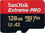 SanDisk Extreme Pro 128GB microSDXC Memory Card + SD Adapter with A2 App Performance + Rescue Pro Deluxe 170MB/s Class 10, UHS-I, U3, V30