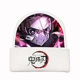 BORO-WY Demon Slayer Beanie Hüte Stricken Hut Motorhaube Skullies Beanies Caps Männer Frauen Ohrenschützer-W