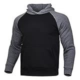 DDZYQ Sweatshirt Herren Slim Fit Urban Mode Spleißen Mit Kapuze Herren Pullover Frühling Herbst Jugend Longsleeve Outdoor Sport Jogging All-Match Herren Pulli A-Dark Grey XL