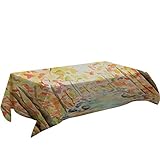 MissW 3D-Druck Pflanze Blumenserie Tischdecke Druck Wasserdicht Und Antifouling Baumwoll- Und Leinentischdecke Home Hotel Wohnzimmer Esstisch Und Couchtisch Geeignet Für Tischdeck
