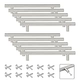 Meisax 10x Edelstahl T Stangengriff Relinggriffe Tür Küchenschrank Kleiderschrank Griff Einfach Mittlere Größe (Bohrlochabstand: 160 mm)