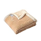 LFXIONG-Decke Sofa Kuscheldecke – hochwertige Wohndecke, super weiche Fleecedecke als Sofaüberwurf, Tagesdecke oder Wohnzimmerdecke，Dicke Sofadecke Couchdecke，Doppeldecke。 (100x120cm, Khaki)
