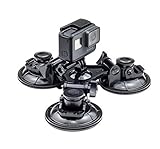 Action Kamera Saugnapfhalterung Auto Windschutzscheibe Triple Saugnapf Halterung für GoPro Hero Max Akaso Crosstour Campark Fitfort Garmin VIRB Apeman Camkong Motorola Victure Kitvision Go Pro C