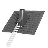 Großer Aluminium - Dachziegel XL, 60x50cm mit Kabeldurchführung für bis zu 16 Leitungen; schwarz; anpassbar an Jede Ziegelform; umweltfreundlich [Dachpfanne; Mastdurchführung; Dachabdeckung]