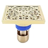 Eosnow Abfluss-Haarfänger, kupferverdickend Vollkupfer-Badewanne Duschabfluss Feinpoliertes poröses Filtersieb Bodenabfluss für Badezimmer für Garagen(Tiefes Wasser)