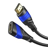 KabelDirekt – HDMI Verlängerungskabel – 1m (kompatibel mit HDMI 2.0a/b 2.0, 1.4a, 4K Ultra HD, 3D, Full HD, 1080p, HDR, ARC, Highspeed mit Ethernet, PS4, Xbox, HDTV) – TOP S