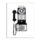 Stupell Industries Dial in Case of Fashion S.O.S. Vintage-Telefon, entworfen von Mercedes Lopez Charro, Wandschild, 13 x 19, Weiß