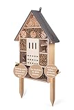 CULT at home Insektenhotel groß XXL stehend - mit Erdspieß - Insektenhaus Gesamthöhe 77 cm – Hummelhaus Wildbienenhaus Bienenhaus Marienkäferhaus Nistkasten und Deko für Garten und Balk