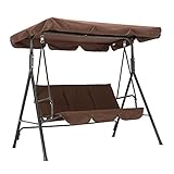 M MCombo 3-Sitzer Hollywoodschaukel Gartenschaukel Gartenliege Schaukelbank 8003 (Braun)