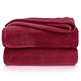 heimtexland ® Premium Flanell Kuscheldecke XXL Super Soft Wohndecke Sofaüberwurf Tagesdecke Ökotex Typ380 Bordeaux Rot 240x220