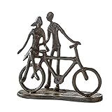 Casablanca 74610 Design Skulptur Pair on Bike - Paar auf Fahrrad - Gußeisen brüniert 15 x 15 x 8