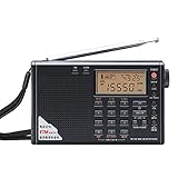 C- Tragbares Mini-FM-Radio, digitaler Radio-Demodulator FM/AM/SW/LW-Weltband-PLL-DSP-Radio Stereoradio Tragbares Internetradio zum Gehen/Laufen,Schw