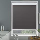 Allesin Rollo-Fensterblenden für Zuhause, verdunkelnd, kabellos, Verdunkelungsrollo für Schlafzimmerfenster, Dunkelgrau – 99,1 x 182,9