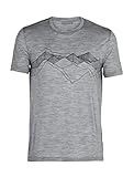 icebreaker - herren spector short sleeve crewe peak-muster t-shirt, metro heather / grau, xx