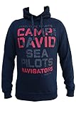 Camp David Herren Kapuzensweatshirt mit Logo-Druck (Blue Navy, 3XL)