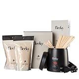 fleeky Waxing Set | Haarentfernung Wachs Wärmer | Pearlwax Starter Kit | Honig Wachs Perlen | Profi Wax Maschine | Wachserhitzer | Heisswachs Gerät | Aus natürlichem W