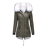 Mantel Frauen Winter Plus Size Einfarbig Daunenmantel Langarm Reißverschluss Damen Gefüttert Jacke Winterjacke Parka Plüschjacke Wintermantel Warm Gefüttert Teddyfell Steppjacke Übergangsjack