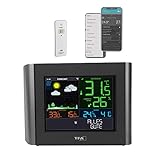 TFA Dostmann WLAN Wetterstation Meteo, 35.8000.01, Profi-Wettervorhersage, kostenlose View App, einstellbare Alarme, Taupunkt, Hitzeindex, schwarz, (L) 197 x (B) 32 (85) x (H) 163