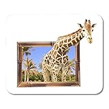 Mauspad natur giraffe in bambus 3d-effekt aktion afrika tier mousepad für notebooks, Desktop-comp