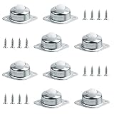 Kugelrollen, 8 Stück Möbelrollen Klein Flach, Nylon Kugelrollenlager, 2 Löcher Transfer Einheiten, Rund Kugel Transfer mit Bodenflansch Montagelöcher, Möbelrollen Transfer 16