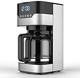 LITINGT Kaffeemaschine Programmierbare 4-Tassen-Kaffeemaschine mit Kaffeekanne Tropfkaffeemaschine mit Timer und Thermokanne Dauerfilter-Kaffeemaschine E